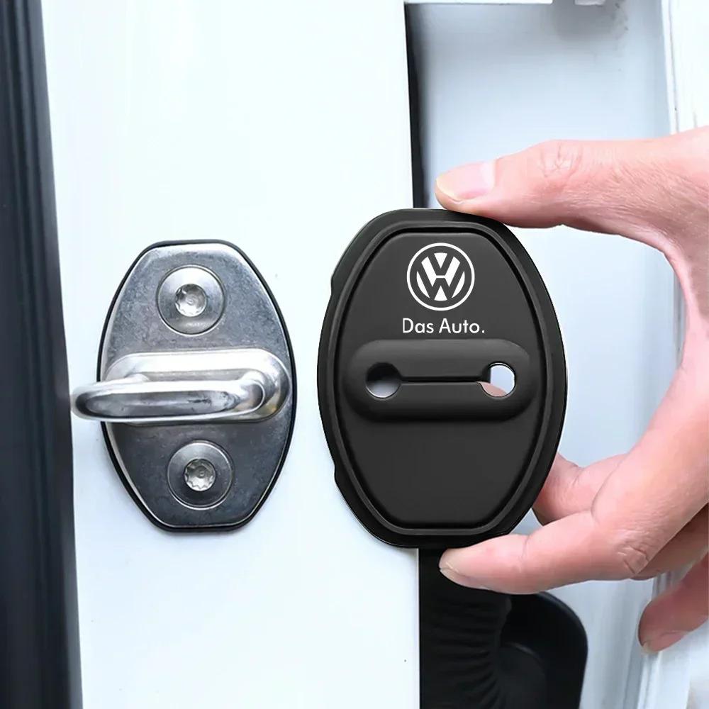 2/4Pcs Silicone Car Door Lock Cover Protective Decoration Case For Volkswagen Golf 4 Passat B8 B5 VW Sharan Polo 6R Tiguan Rline