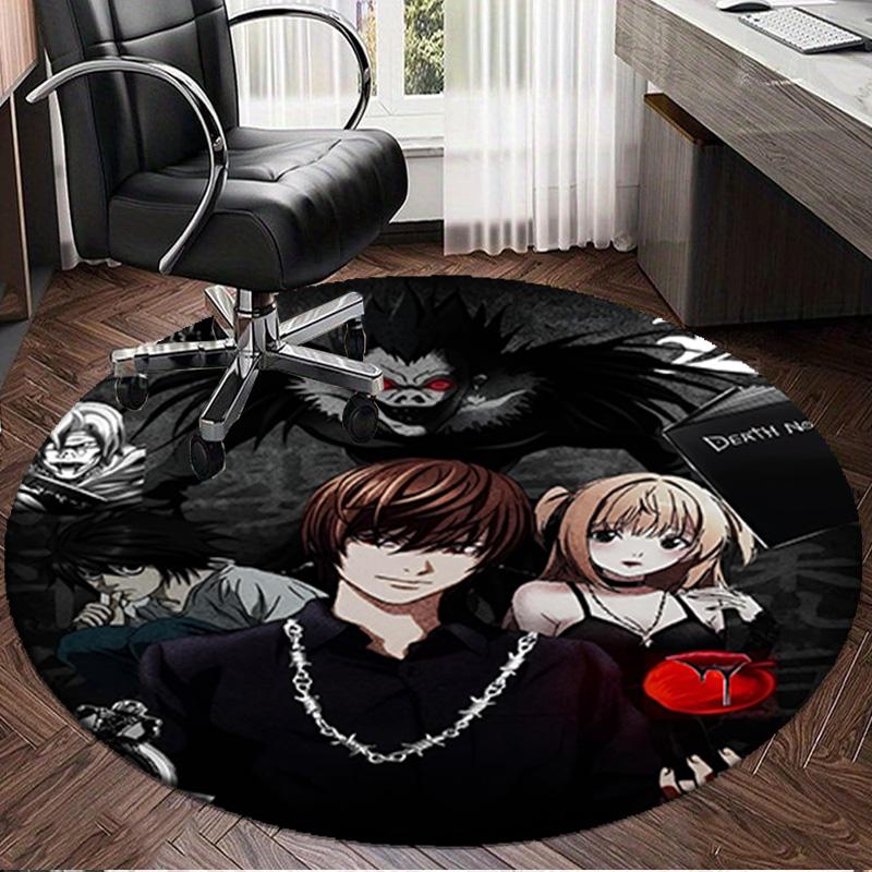 1PC Death Dark Secrets Round Rug, Non-slip Chair Mat, Home Decor, Circle Carpet Perfect for Office, Bedroom, Living Room,Christmas gift