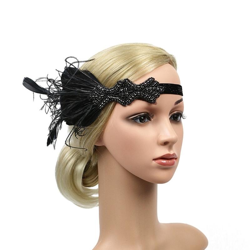 Federn Stirnbänder Damen Pailletten Haarbänder Kopfschmuck Festival Kopfbedeckung Requisiten