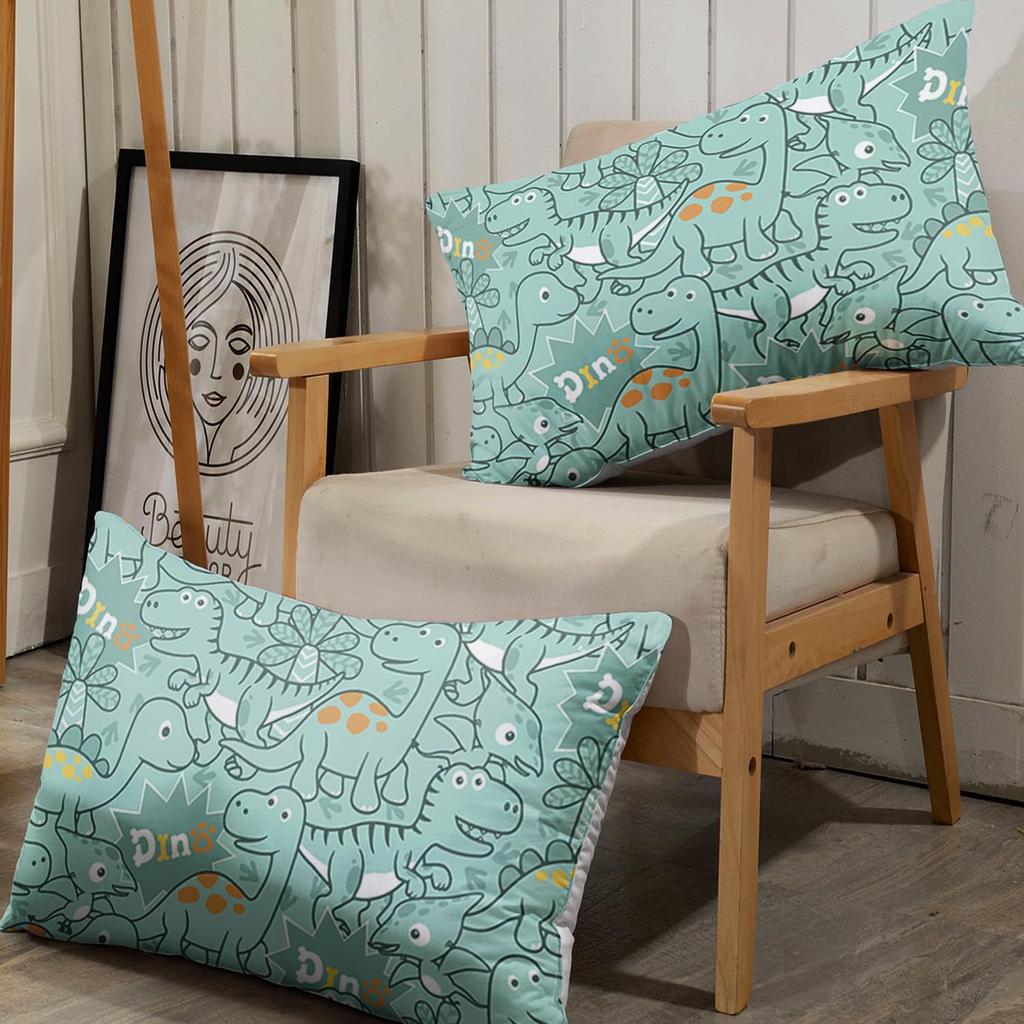 Cute Cartoon Dinosaur Racing Pattern Mattress Three-Piece Digital Printing Cute Bedding Set