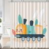 Cute Cartoon Train Shower Curtain - Polyester Woven,   Machine Washable Home Decor Accessory, Playful Bathroom Partition