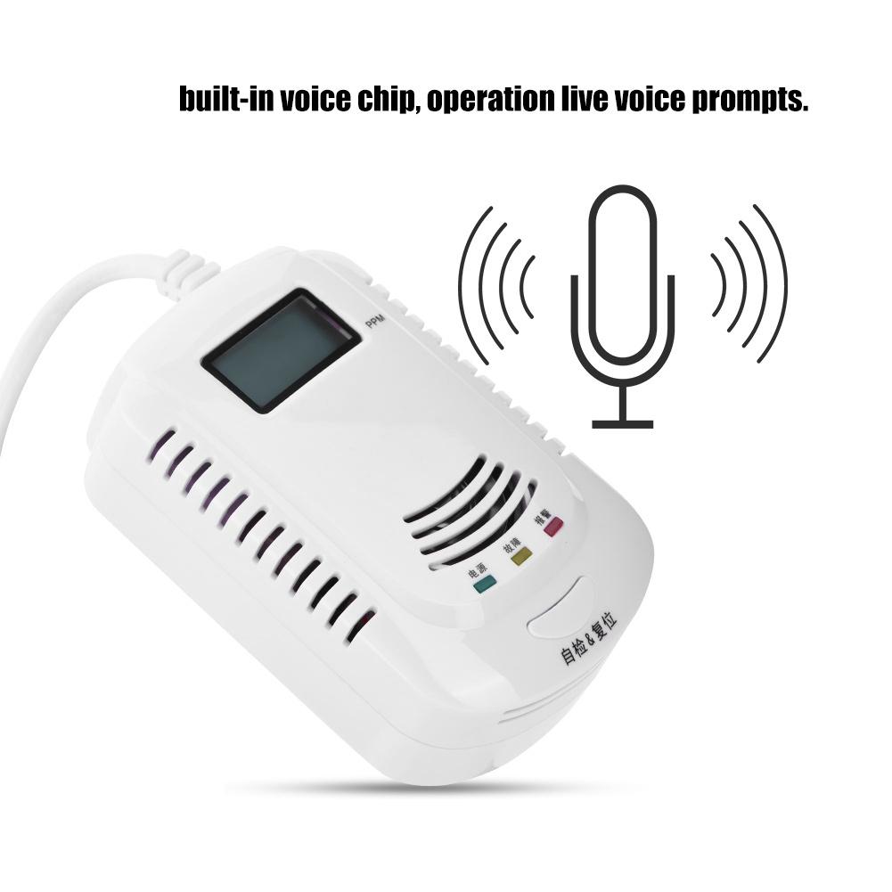 Combustible Gas Detector Live Action Speech LED Display Alarm Combustible Gas Leakage Sensor