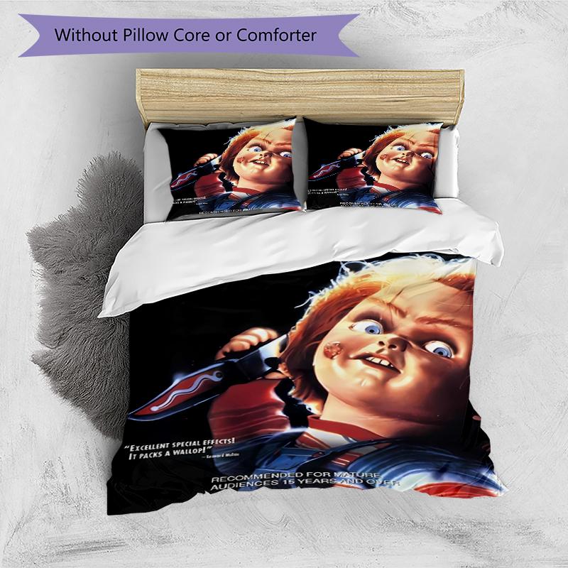 3pcs Chucky3 Design Cover Set - HD Printed Bedding with 1 Cover and 2 Pillowcases - Perfect for Home and Dorm Decor