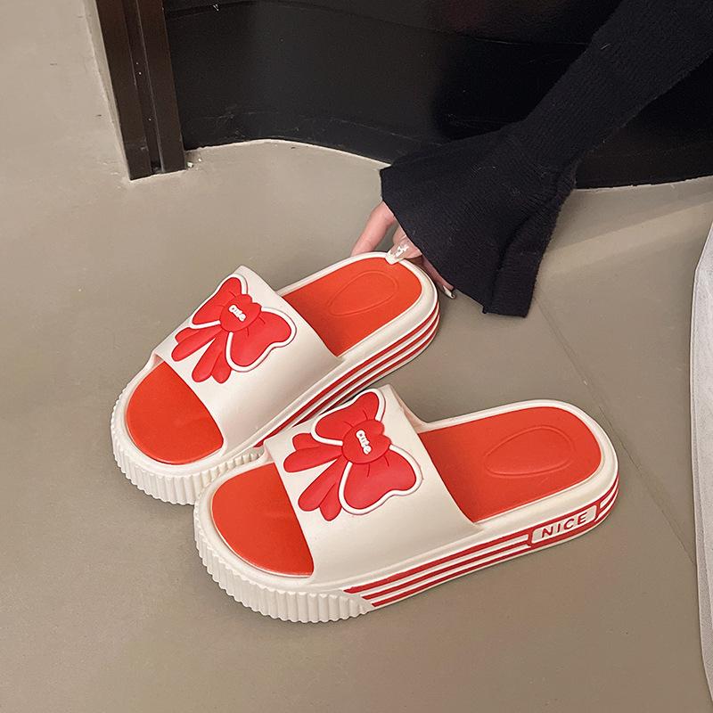 2025 Women s Bowknot Thick-Sole Height-Boost Outdoor Sandals - Odor-Proof & Non-Slip 38-39