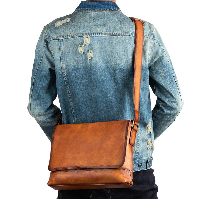Vrchní vrstva Strom Vysoká Zeleninová Tannená Hovězí Kůže Retro Ležérní Crossbody Taška