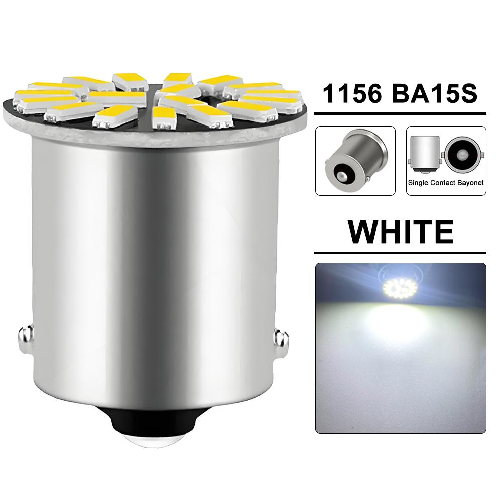 2/4/8/10/20 ADET BA15S 1156 BAY15D 1157 LED Ampuller 12V 4014-18SMD 6500K Beyaz Kırmızı Sarı Araba Sinyal Lambası Stop Park Lambaları Ampulleri 7