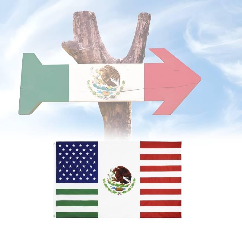 Celebrate Unity With 90*150cm Us Mx Friendship Flag Made Of Durable Polyester Fabric
