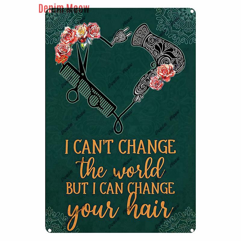 Vintage Hair Stylist Metal Tin Sign, Tattoo Artist Metal Poster, Retro Hairdressing Salon,  Room Wall Poster, Home Decor WY243