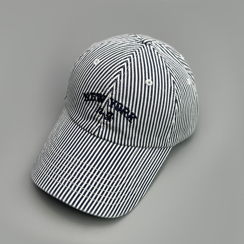 Retro Letter Love Embroidery Baseball Cap Vertical Stripe Sunshade Men'S And Women'S Niche Peaked Cap