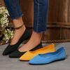 Fashion Women Flats Shoes Comfortable Fashion Pointed Flat Shoes for Women 2025 New Plus Size Sneakers Women Knitted Elastic Loafers