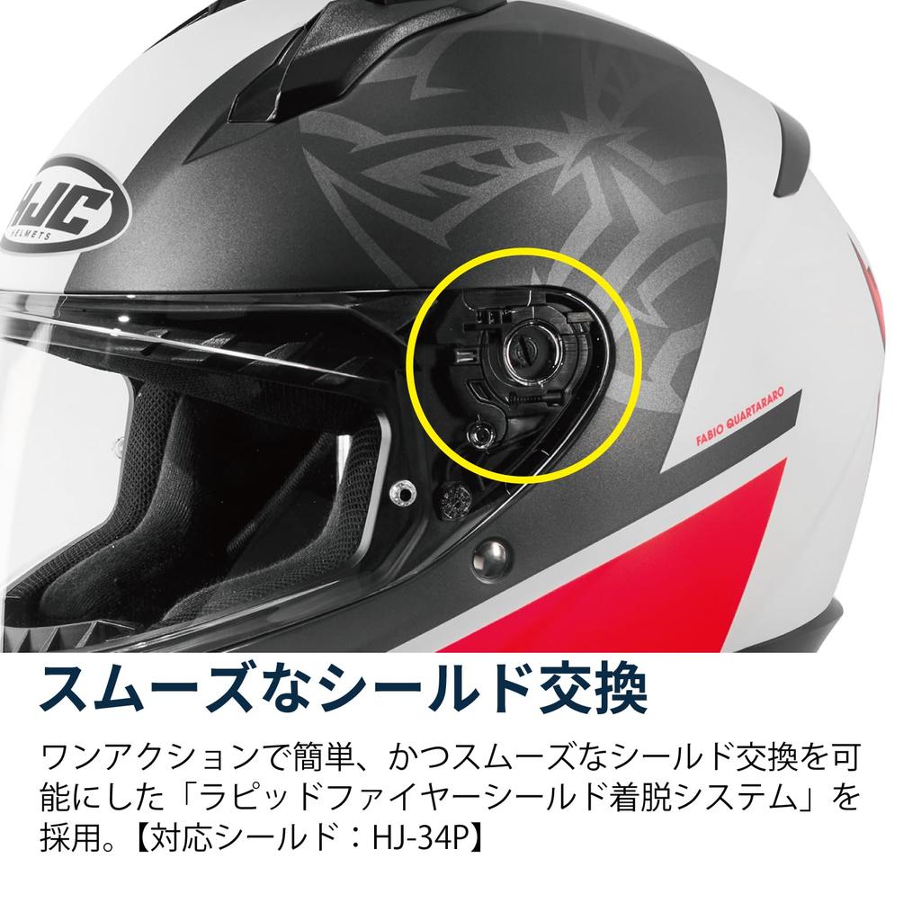 HJC HELMETS Motorcycle Helmet Full Face Ventilated Internal Removable C10 Quartararo HJH242 FABIO QUARTARARO M (57 - 58cm)