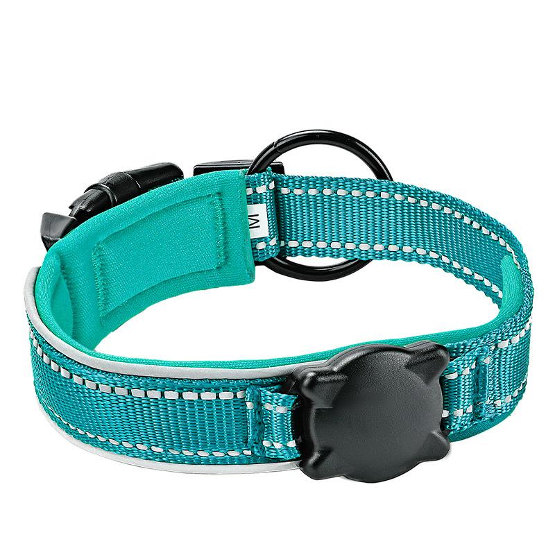 QR Code Waterproof Positioning Pet Collar with AirTag Protective Case Reflective Explosion-Proof Flashing Dog Collar