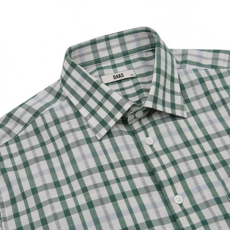 Daks 26ss Wool Blend House Check Summer Short Sleeve Regular Fit Casual Shirt D1