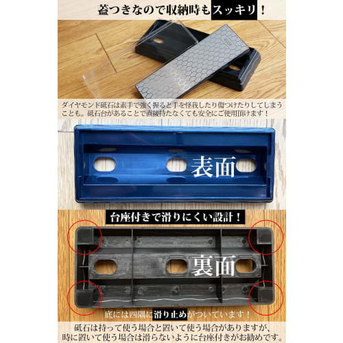 GOKEI Double-Sided Diamond Whetstone with Knife Sharpening Clip, #400 and #1000, for Medium Finishing, Rough Sharpening, and Surface Refinishing, with