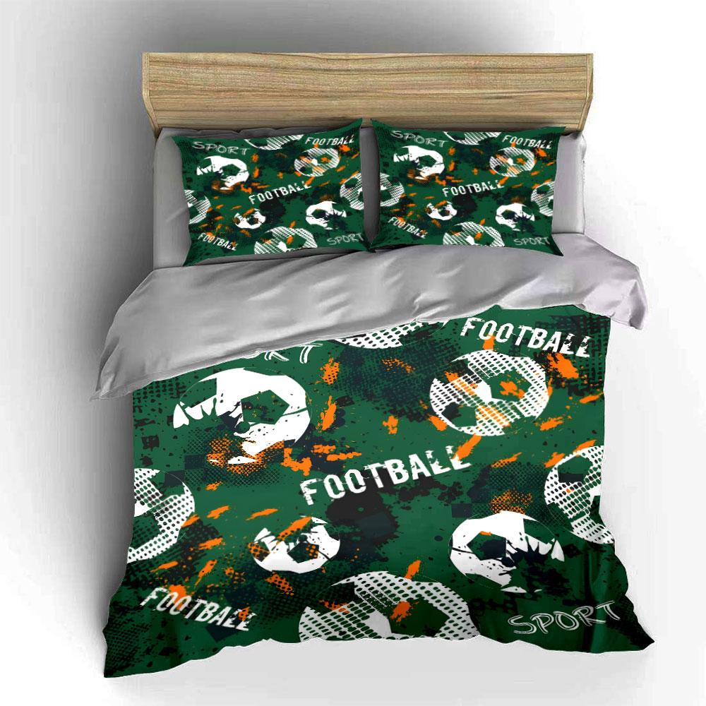 Football-Themed Three-Piece Sports Gear Exquisite Three-Piece Bedding Set Gift For Kids And Adults EU Twin 135X200cm&set