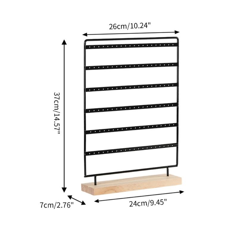 Earrings Organizer Stand Earring Holder Display Stand with 120 Holes 6 Tiers Jewelry Organizers Rack with Wood Base Gift