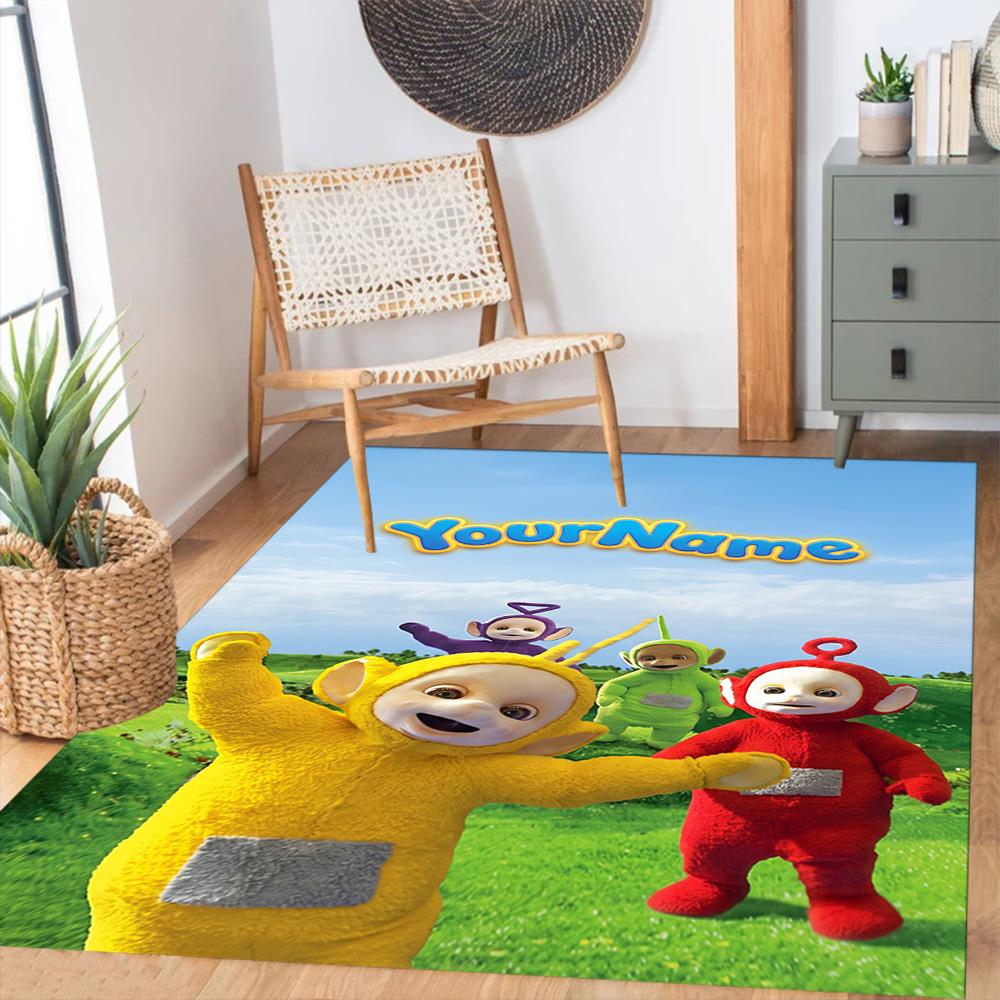 Teletubbies Customizable Name Area Rug Suitable for Bedrooms Playrooms Entryway Foyer Antislip Carpet Decorate Offices