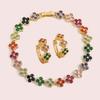 RAKOL Colorful Clover Zircon Bracelet Fashion Charm Gorgeous Charm Exquisite Cute Sweet Shining Crystal Jewelry Gift