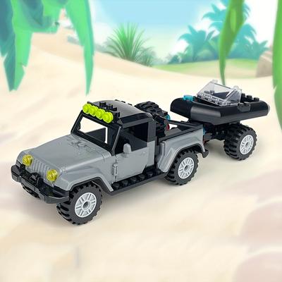 88pcs Grey Battle Axe Pickup Truck Car Simulative Model Small Educational Assembled Building Block Toy Gift