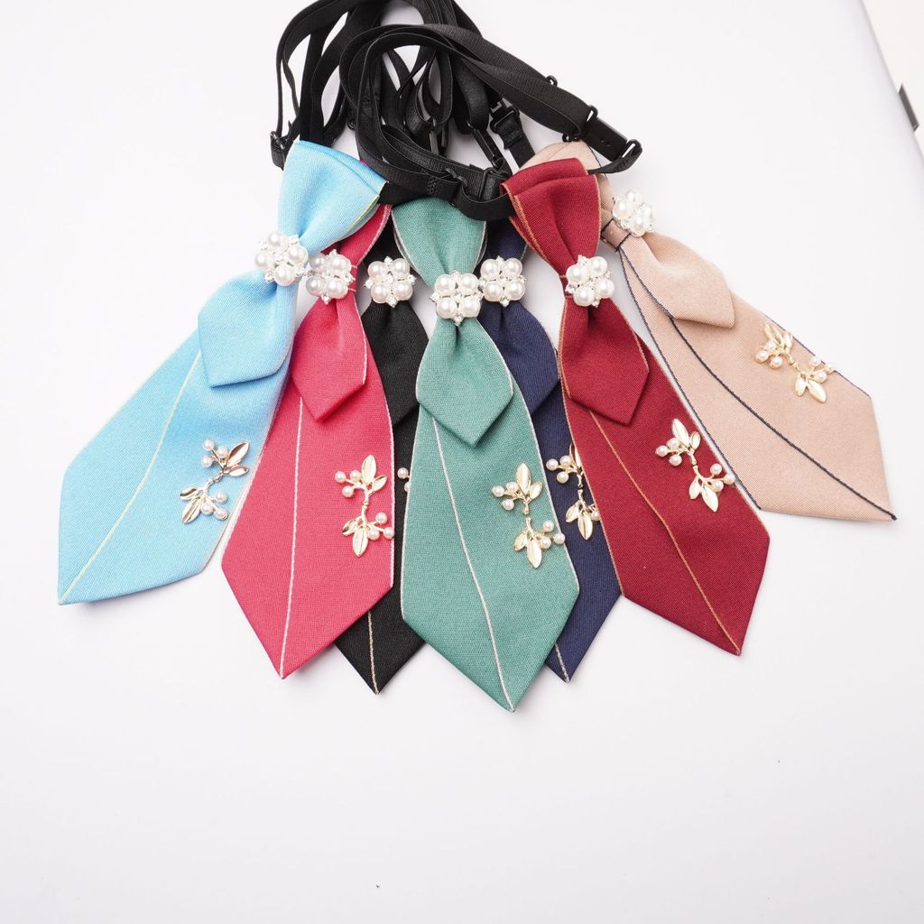 Necktie With Pearl Embellishments For Men And Women Suitable For Office And Formal Wear
