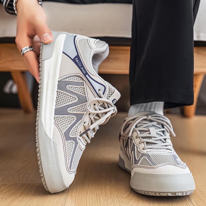 Herren Casual Board Schuhe, Modische und Atmungsaktive Sport- und Freizeitschuhe, Rutschfeste und Abriebfeste Schuhe mit Mesh-Obermaterial