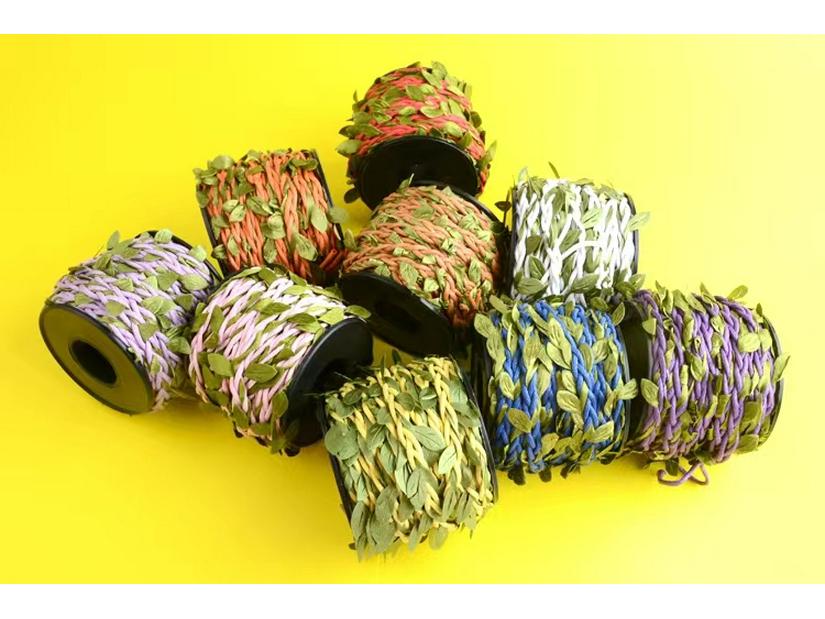 Jute Rope with Rattan Green Leaves for DIY Air Conditioner Pipe Decoration and Crafts