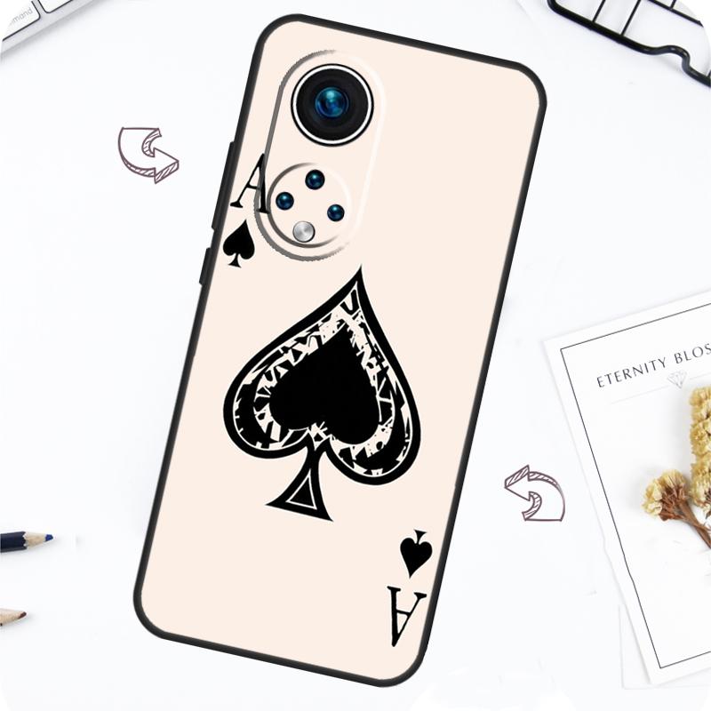 Ace of spades Poker Card Case For Honor Magic 7 Pro 5 6 Lite Honor 200 Pro 50 70 90 X8b X9a X8a X8 X9 X9c X9b Cover
