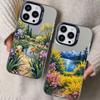 Bergwald Blumenmeer Landschaft Laser Handyhülle Für iPhone 13 12 Mini Pro Max 17 16 Pro Max 15 11 14 Pro Max Plus Rückseite