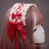Handmade Sweet Lolita Hair Accessory Set - Lace Bow Clip Headband Tea Party Style