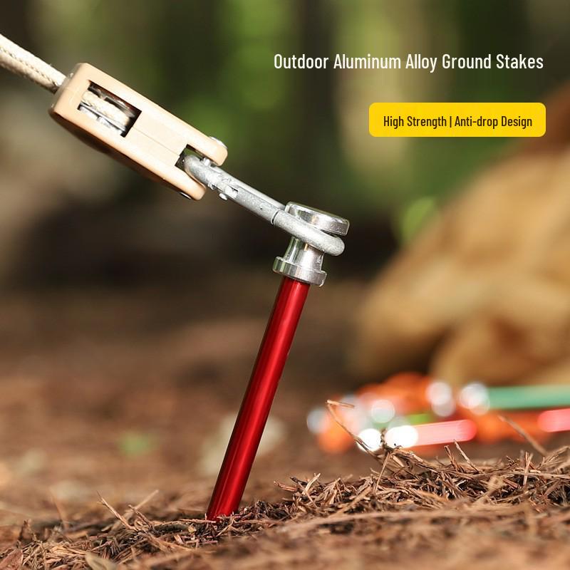 Ultra-light Aluminum Windproof Tent Pegs - Portable Ground Stakes for Camping