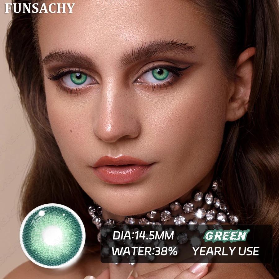 FUNSACHY 1 Pair Black Coloron Contacts Lens Yearly Use Natural Korean Brown Eyes Contact Gray Pupils Cosmetics Fashion Softlen