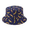Cappello da Pescatore Double Face con Stampa di Banane e Ampia Falda per Streetwear e Protezione Solare