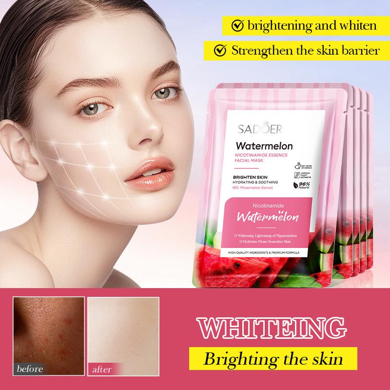 3pcs Watermelon Niacinamide Essence Mask 25ml Hydrating Moisturizing Mask Skin Care Products