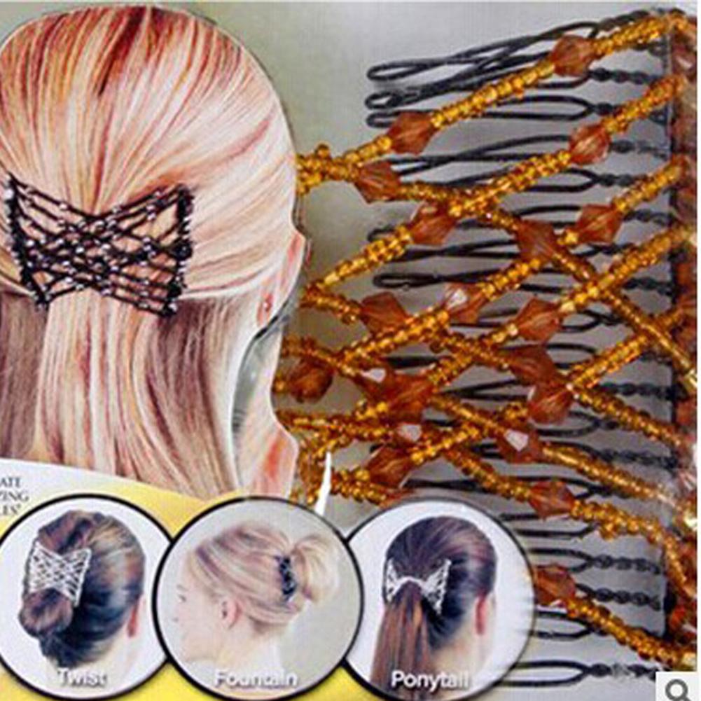 2 Pcs/Set Women Simple Elegant Hair Clips Hair Comb Stylish Hair Device Accessory Random Color