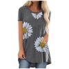 Kvinner Casual Printing Skjorter Kortermet Loose Tee Topper Tunika Bluse