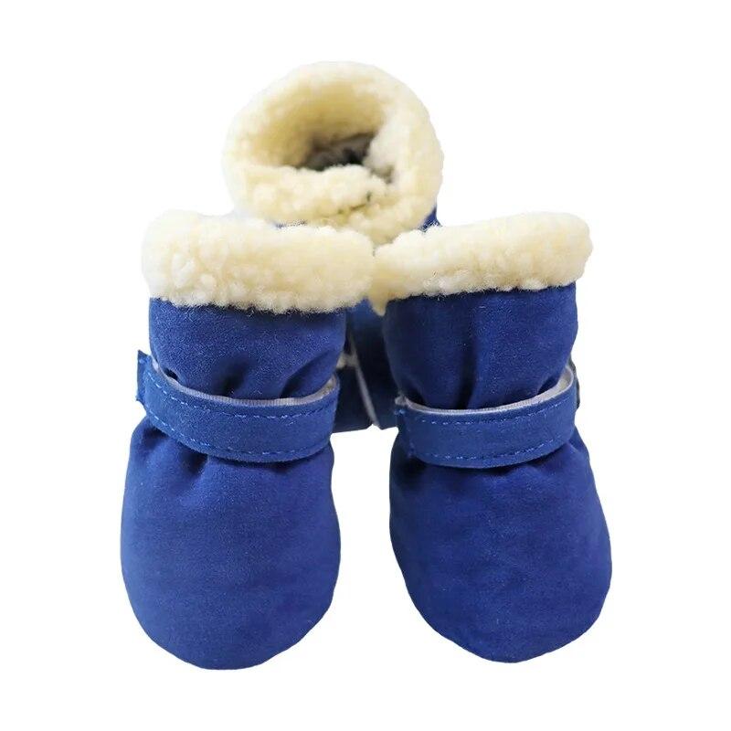 4pcs/Set Winter Warm Pet Shoes Anti-Slip Thick Dog Boots for Small Dogs Puppy Snow Boots Chihuahua Footwear Yorkie Poodle Shoes