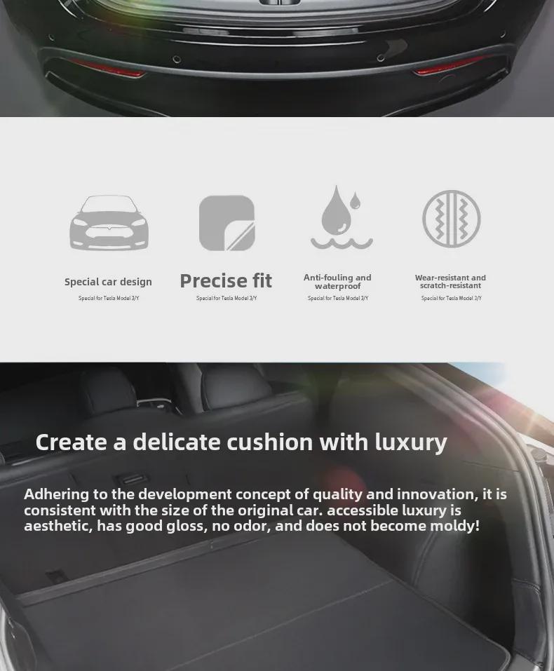 Kofferraumschutzpolster aus Leder für den Innenraum des Tesla Model 3/Y