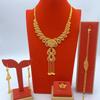 Set di Gioielli da Donna Placcato Oro 24k Stile Arabo Collana Bracciale Orecchini Anello Set da Sposa Sposa Africana Set da Quattro Pezzi 2026