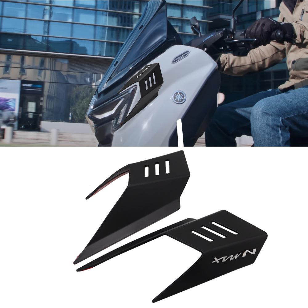 Black/Carbon Fiber Motorcycle Winglet Wing Deflector Spoiler Fairing Side Air Flow Cover AccessoriesFor Yamaha Nmax Turbo 2025