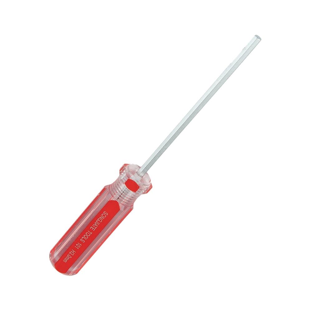Hexagon Screwdriver Silver+Red Single Flat Head Hex Steel Toys