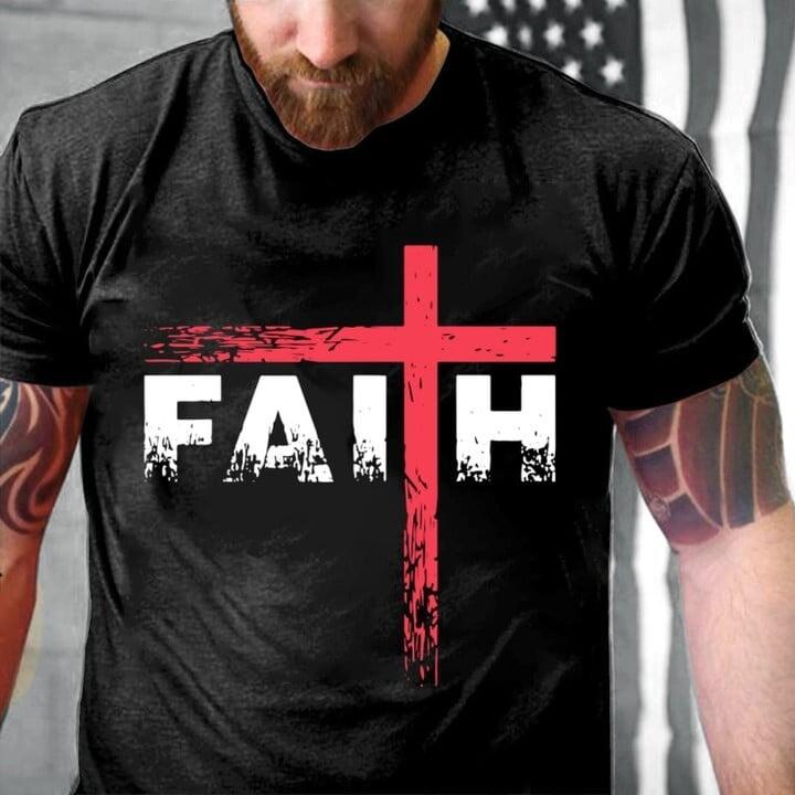 Christian Shirt Christian Faith Cross T-Shirt L