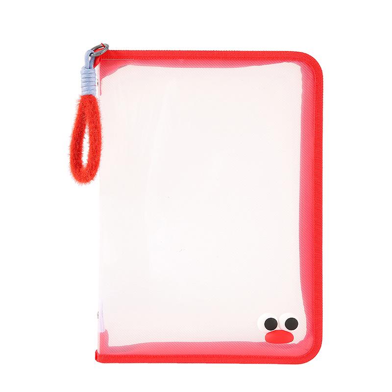 LOMI Transparent Zipper File Tote Bag with Handle for Students