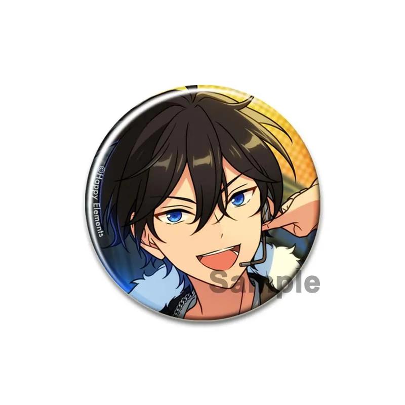 32/44/58mm Ensemble Stars Idol Brooch Round Cartoon Cosplay Badge Akehoshi Yuuki Fushimi Narukami Lapel Pins for Backpack Gift Accessory