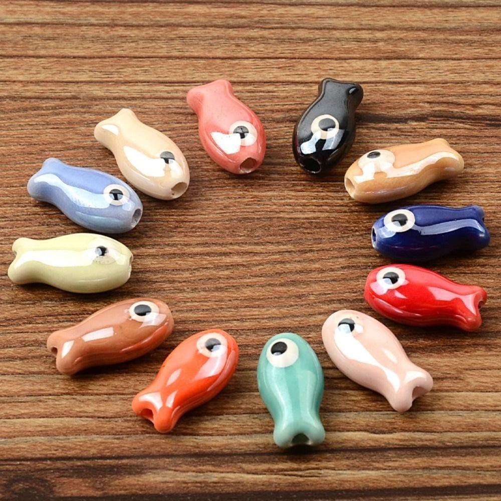 10Pcs Handmade Craft Ceramic Spacer Loose Beads Ceramic Jewelry Making Material  Gift