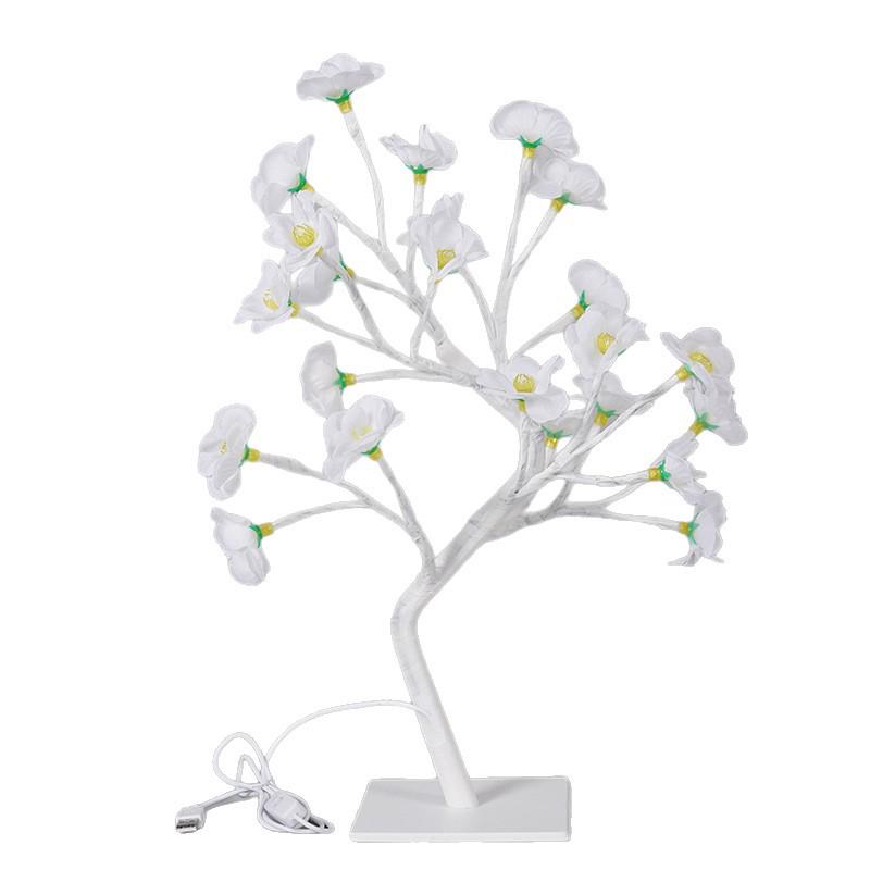 LED Cherry Blossom & Peach Phalaenopsis Table Lamp - Christmas Tree Room Decor Night Light