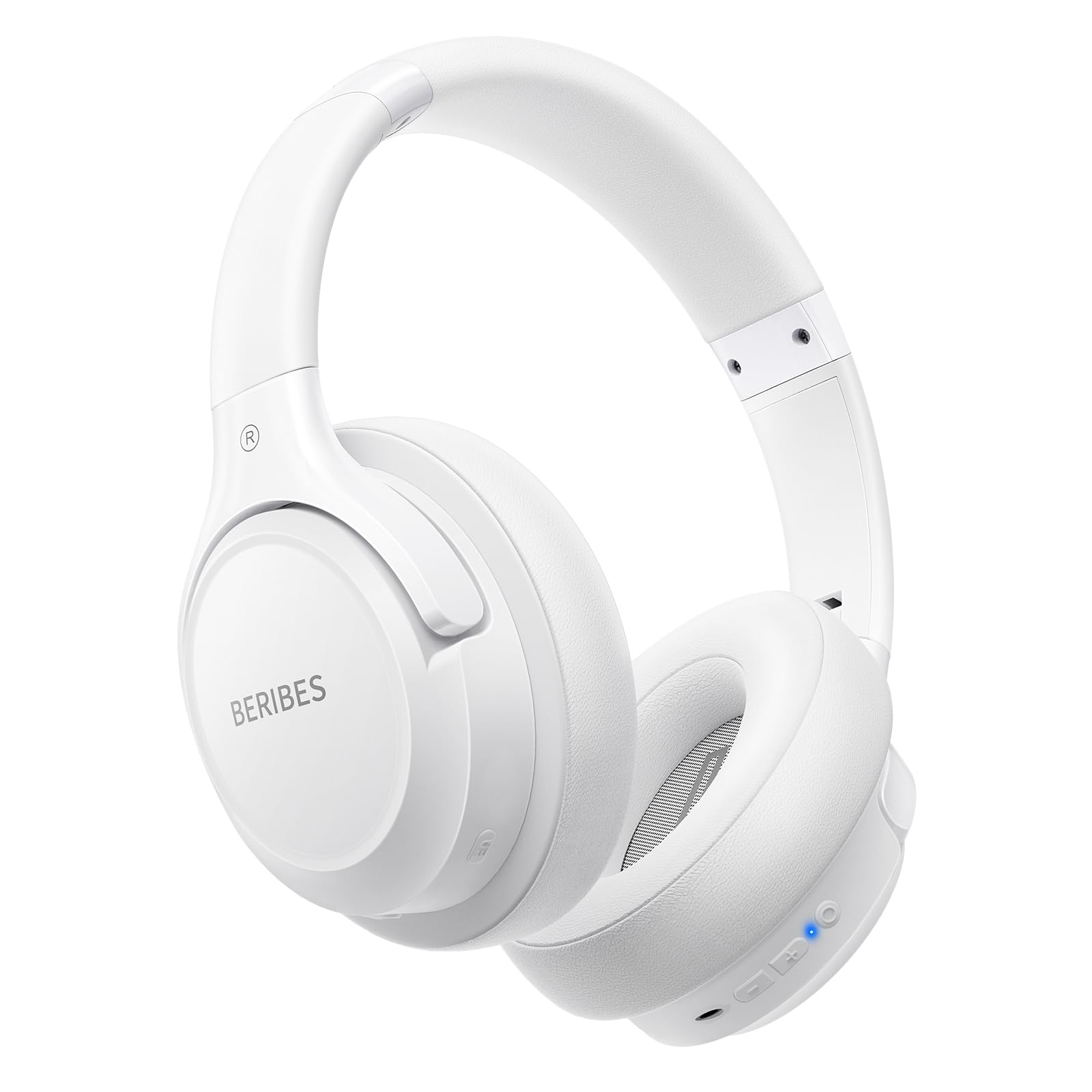

BERIBES Bluetooth 65 Hours of 6 EQ Wireless Bluetooth Weighing Just Comfortable HIFI Stereo Headphones with Wired and Dual Headphones, Playtime, білий
