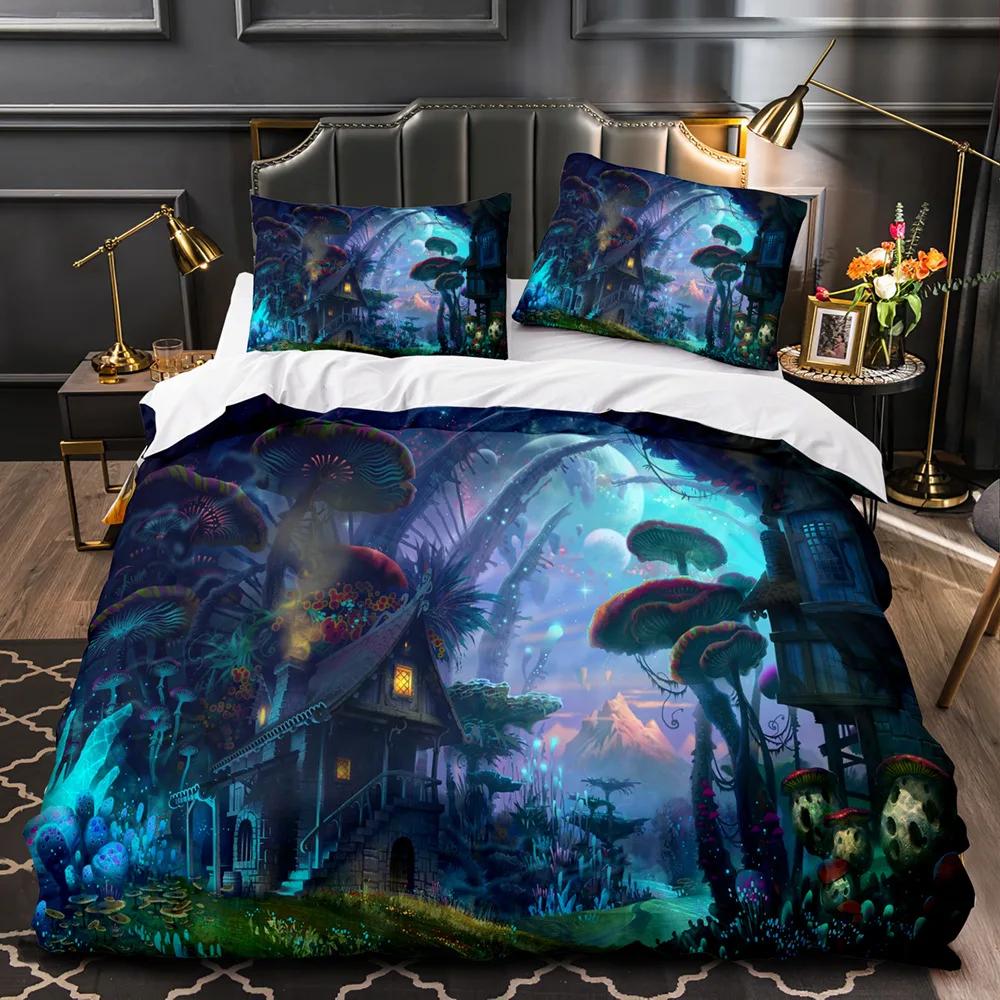 Magic Pattern Duvet Cover Fairy World Theme for Children Boys Girls Cartoon Fantasy Bedroom Decorations Polyester Quilt Cover