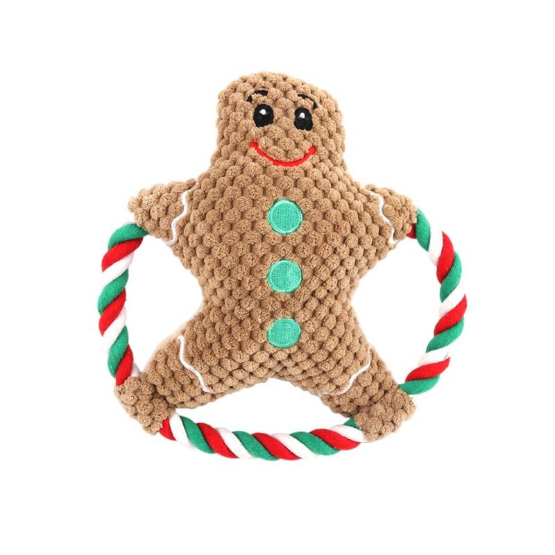 Pet Christmas Dog Toys Plush Chew for Small Dogs Chew Puppy Toys with Squeaker Durable Stuffed Santa Claus Elk Pet Supplies