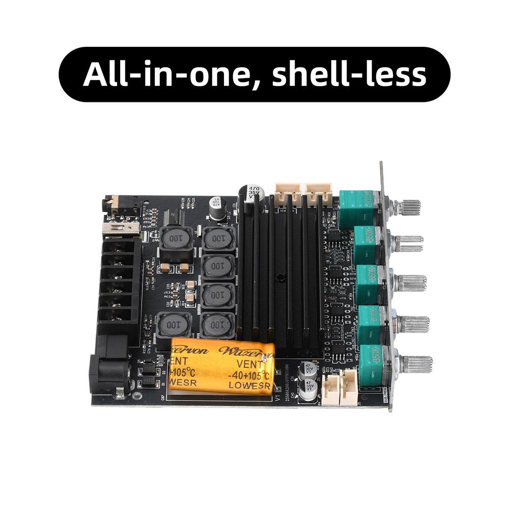 ZK-TB21 PRO 2.1 Channel Bluetooth Amplifier Board TPA3116D2 50W×2+145W Subwoofer DC12-24V USB Lossless Audio Decoding