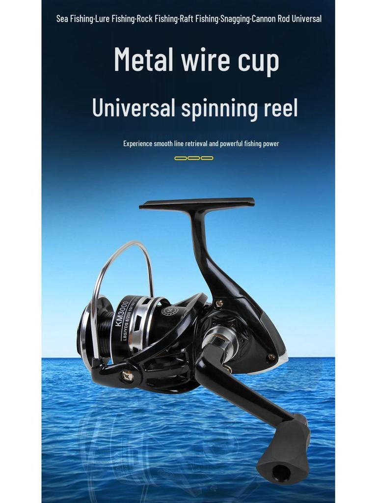 Universal Metal Spinning Fishing Reel with Long Cast and Lure Fishing Features